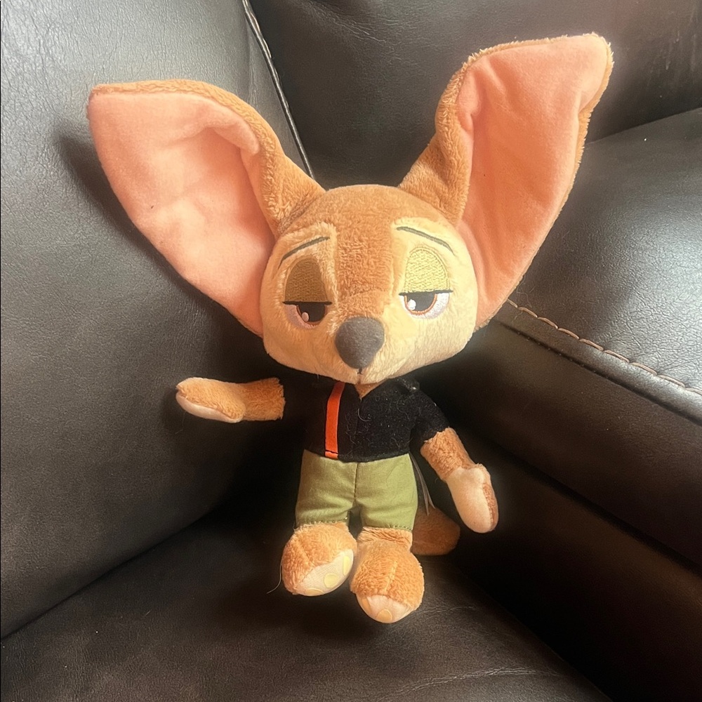 Plush Zootopia Fox Toy with Black Jacket